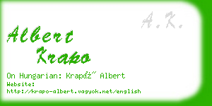 albert krapo business card